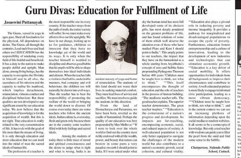Education for fulfillment of life